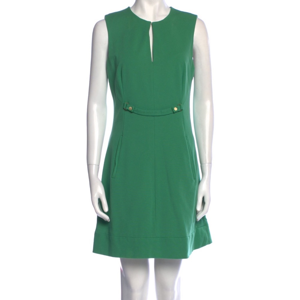 Diane Von Furstenberg Green Catherine Sleeveless Mini Dress